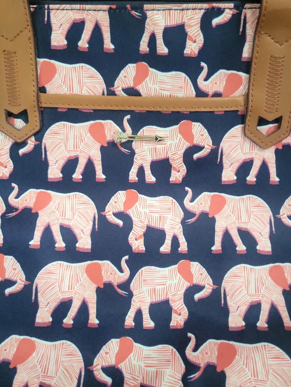 Stella & Dot Boho Elephant Large Weekender Shoulder Tote Bag 25" x 14" - Picture 11 of 13